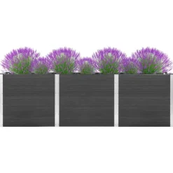 Højbed i WPC - Holdbart plantebed | Farve: Grå | Størrelse: 300x100x91 cm