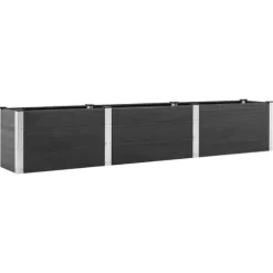 Højbed i WPC - Moderne plantekasse | Størrelse: 300x50x54 cm | Farve: Grå
