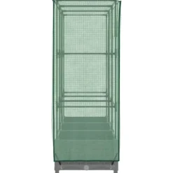 Højbed med drivhusovertræk 120x40x123 cm - Rattan-look | Farve: Grå