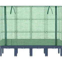 Højbed med drivhusovertræk - Rattan-look | Størrelse: 160x40x140 cm