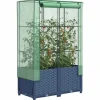 Højbed med drivhusovertræk 80x40x138 cm - Rattan-look | Størrelse: 80x40x138 cm