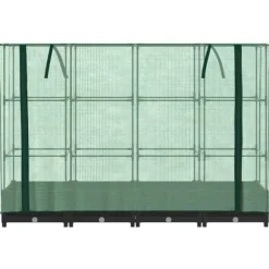 Højbed med drivhusovertræk - Rattan-look | Størrelse: 160x40x123 cm