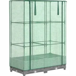 Højbed med drivhusovertræk 80x40x123 cm - Rattan-look | Størrelse: 80x40x123 cm