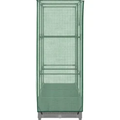 Højbed med drivhusovertræk 80x40x123 cm - Rattan-look | Størrelse: 80x40x123 cm