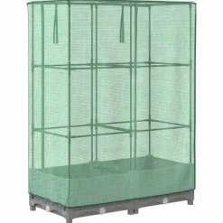 Højbed med drivhusovertræk 80x40x123 cm - Rattan-look | Størrelse: 80x40x123 cm