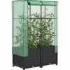 Højbed med drivhusovertræk - Rattan-look | Størrelse: 80x40x138 cm