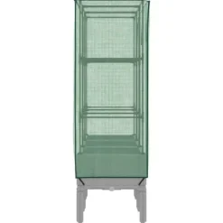 Højbed med drivhusovertræk - Plantekasse i rattan-look | Størrelse: 120x40x140 cm