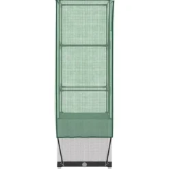 Højbed med drivhusovertræk - Rattan-look | Størrelse: 40x40x139 cm