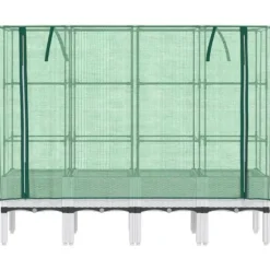 Højbed med drivhusovertræk - Rattan-look | Størrelse: 160x40x140 cm
