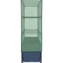 Højbed med drivhusovertræk - Rattan-look | Størrelse: 160x40x138 cm