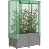 Højbed med drivhusovertræk - Rattan-look | Størrelse: 80x40x138 cm