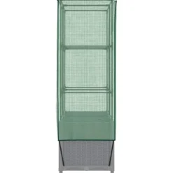 Højbed med drivhusovertræk - Rattan-look | Størrelse: 80x40x138 cm