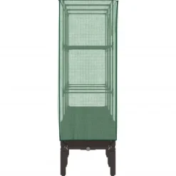 Højbed med drivhusovertræk - Rattan-look | Størrelse: 120x40x140 cm