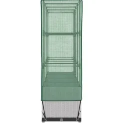 Højbed med drivhusovertræk i rattan-look - Plads til planter | Størrelse: 160x40x138 cm