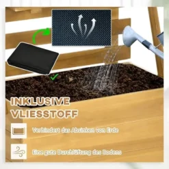 Højbed med espalier & 3 hylder 63x39x160 cm, træ brun – klatreplanter