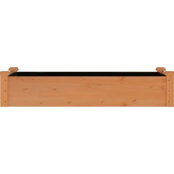 Højbed med foring i massivt fyrretræ - Plantekasse | Størrelse: 120x45x25 cm | Farve: Brun