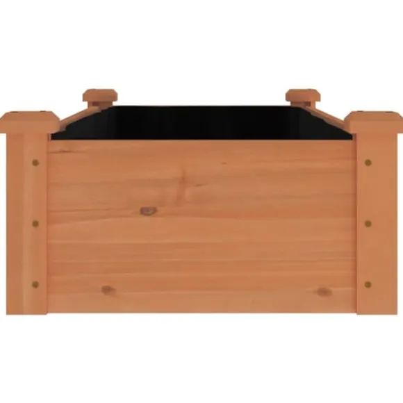 Højbed med foring i massivt fyrretræ - Plantekasse | Størrelse: 120x45x25 cm | Farve: Brun