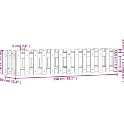 Højbed med stakitdesign - Plantebed i massivt douglasgran | Størrelse: 150x30x30 cm