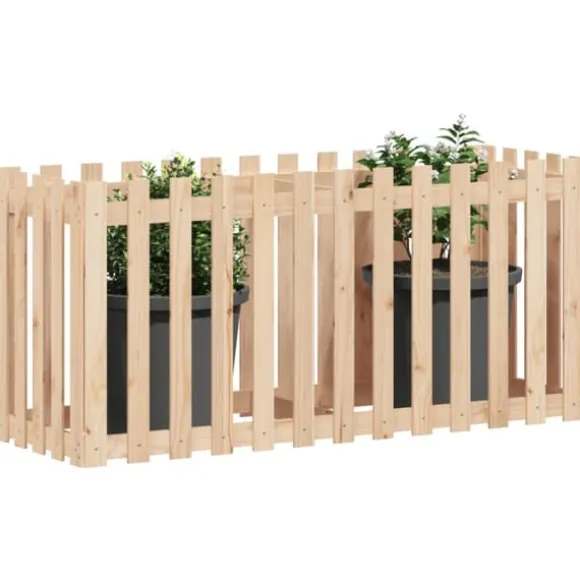 Højbed med stakitdesign i massivt fyrretræ | Størrelse: 150x50x70 cm