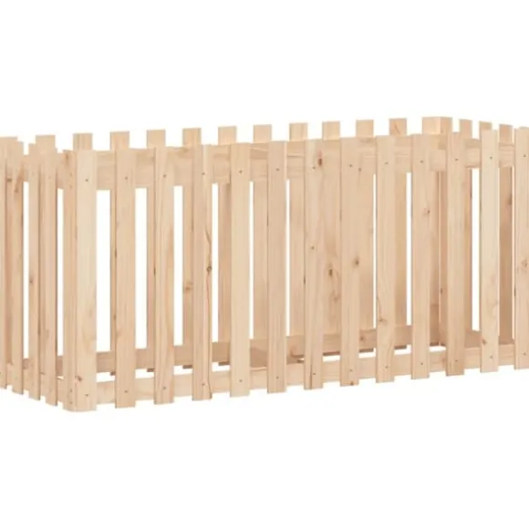 Højbed med stakitdesign i massivt fyrretræ | Størrelse: 150x50x70 cm