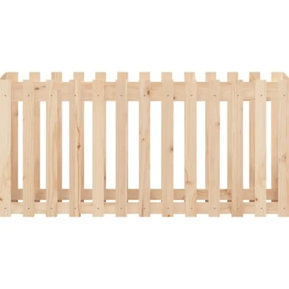 Højbed med stakitdesign i massivt fyrretræ | Størrelse: 150x50x70 cm