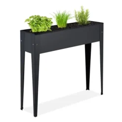 Højbed plantekasse, metal, 83x99x26 cm, sort