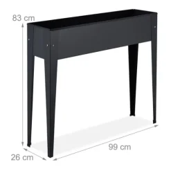Højbed plantekasse, metal, 83x99x26 cm, sort
