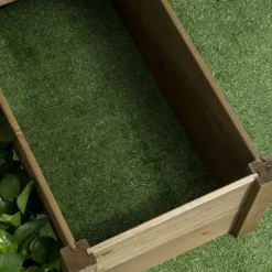 Højbed 3-trins i gran 122x122x51 cm, brun – til urter & blomster