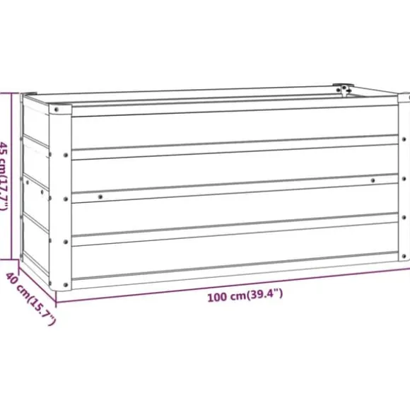 Højbed 100x40x45 cm cortenstål rustfarvet - Højbed - Højbede - Home & Living