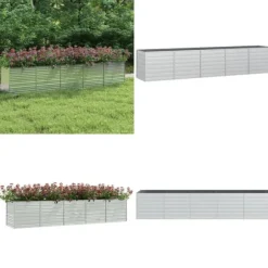 Højbed 400x80x77 cm galvaniseret stål sølvfarvet - Højbed - Højbede - Home & Living