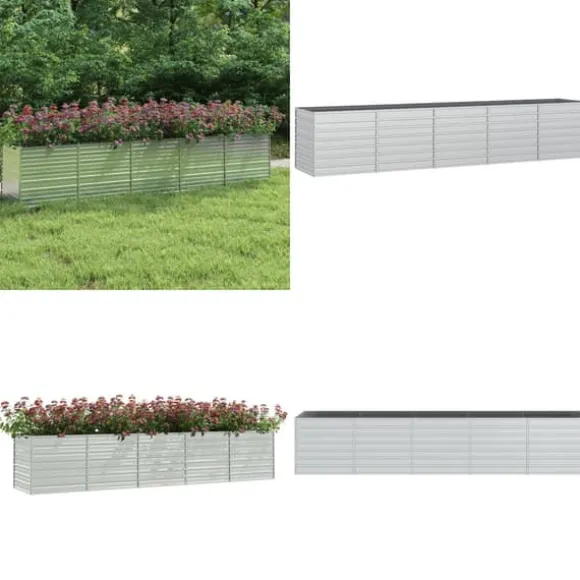 Højbed 400x80x77 cm galvaniseret stål sølvfarvet - Højbed - Højbede - Home & Living