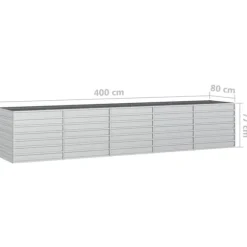 Højbed 400x80x77 cm galvaniseret stål sølvfarvet - Højbed - Højbede - Home & Living