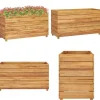 Højbed 100x40x55 cm genanvendt teaktræ og stål - Højbed - Højbede - Home & Living
