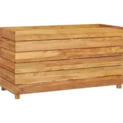 Højbed 100x40x55 cm genanvendt teaktræ og stål - Højbed - Højbede - Home & Living