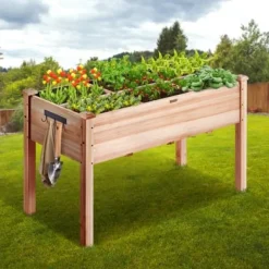 Højbed, 120x58x76 cm, naturtræ, træ
