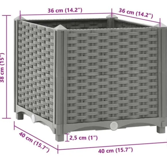 Højbed 40x40x38 cm polypropylen - Plantekasse - Plantekasser - Home & Living