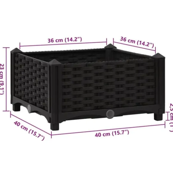 Højbed 40x40x23 cm polypropylen - Højbed - Højbede - Home & Living
