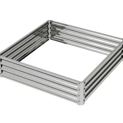 Højbed/plantekasse i stål 120x120x30 cm, sølv – have/terrasse