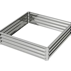 Højbed/plantekasse i stål 120x120x30 cm, sølv – have/terrasse