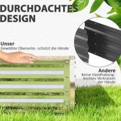 Højbed/plantekasse i stål 120x120x30 cm, sølv – have/terrasse