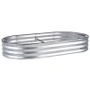 Højbeds plantekasse, 182,5x92,5x28 cm, Sølv, Metal
