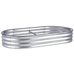 Højbeds plantekasse, 182,5x92,5x28 cm, Sølv, Metal