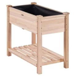 Højbeds plantekasse, 86x46x76 cm, naturtræ, træ