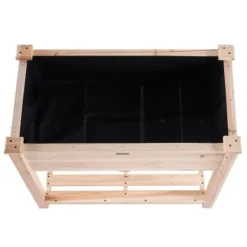 Højbeds plantekasse, 86x46x76 cm, naturtræ, træ