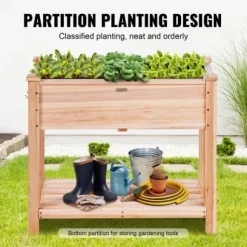 Højbeds plantekasse, 86x46x76 cm, naturtræ, træ