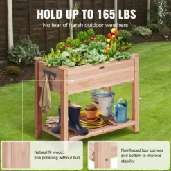 Højbeds plantekasse, 86x46x76 cm, naturtræ, træ