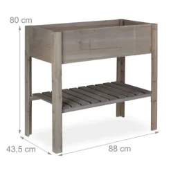 Højbeds plantekasse, 80x88x43,5 cm, Grå
