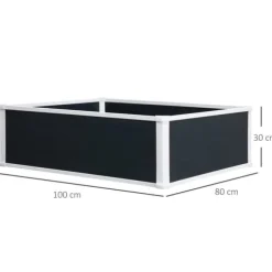Højbedsplantekasse, 100x80x30 cm, Grå, Plastik