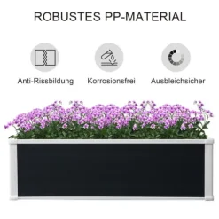 Højbedsplantekasse, 100x80x30 cm, Grå, Plastik