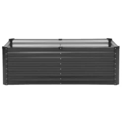 Højbedsplantekasse, 180x89,5x60 cm, Mørkegrå, Metal